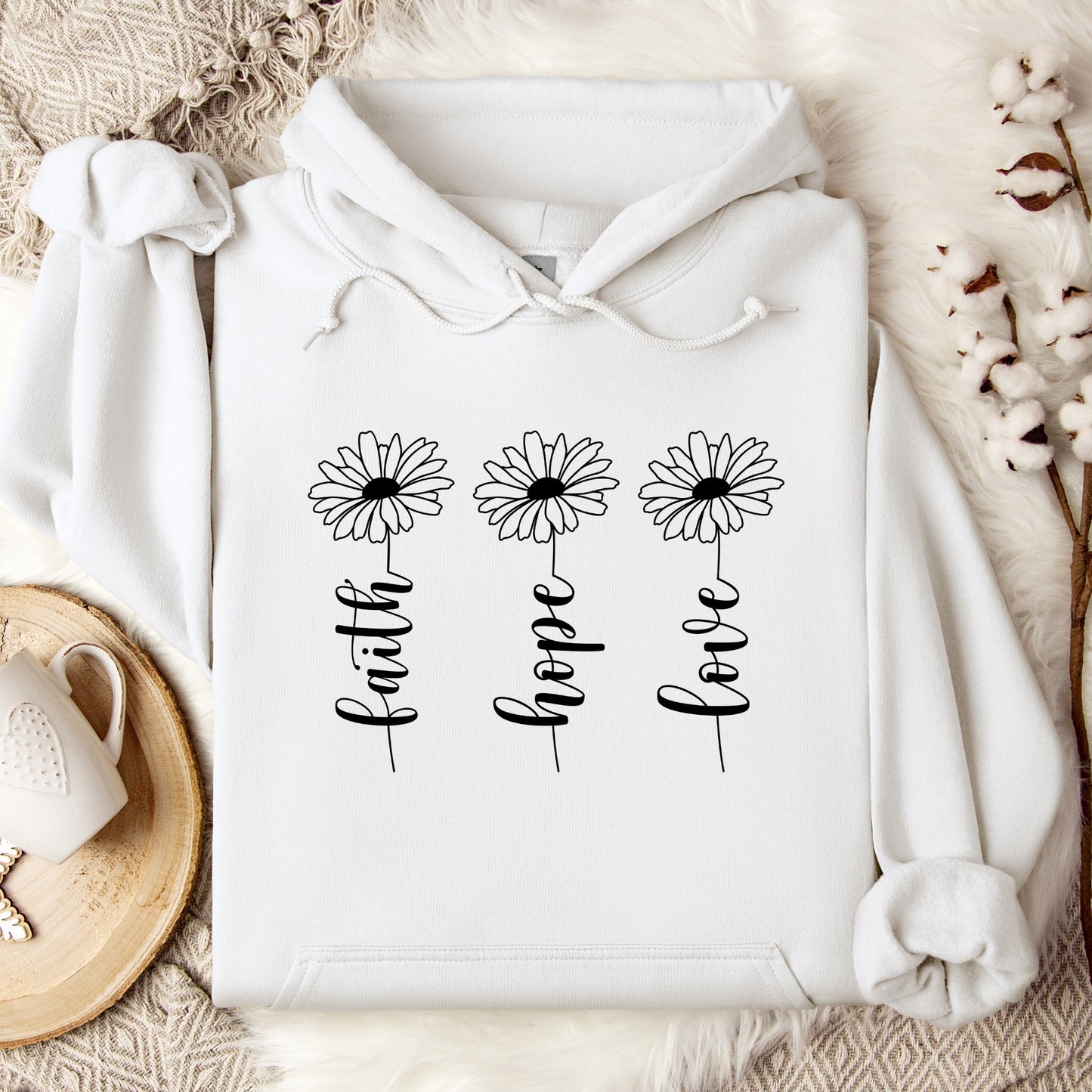 Faith Hope Love Religious bible Verse Hoodie