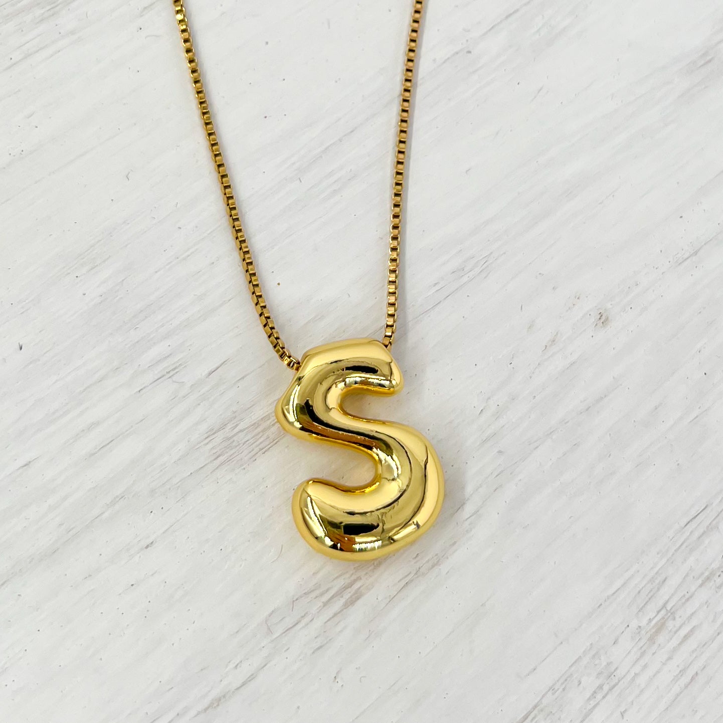 18k Gold Coated Bubble Letter Necklaces