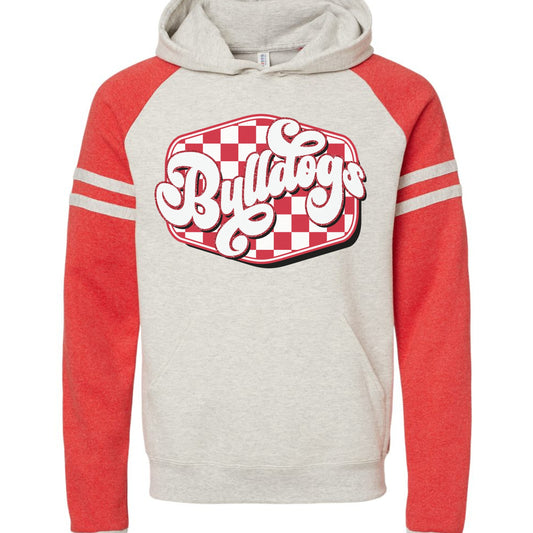 Bulldogs Checkered Striped Sports Hoodie