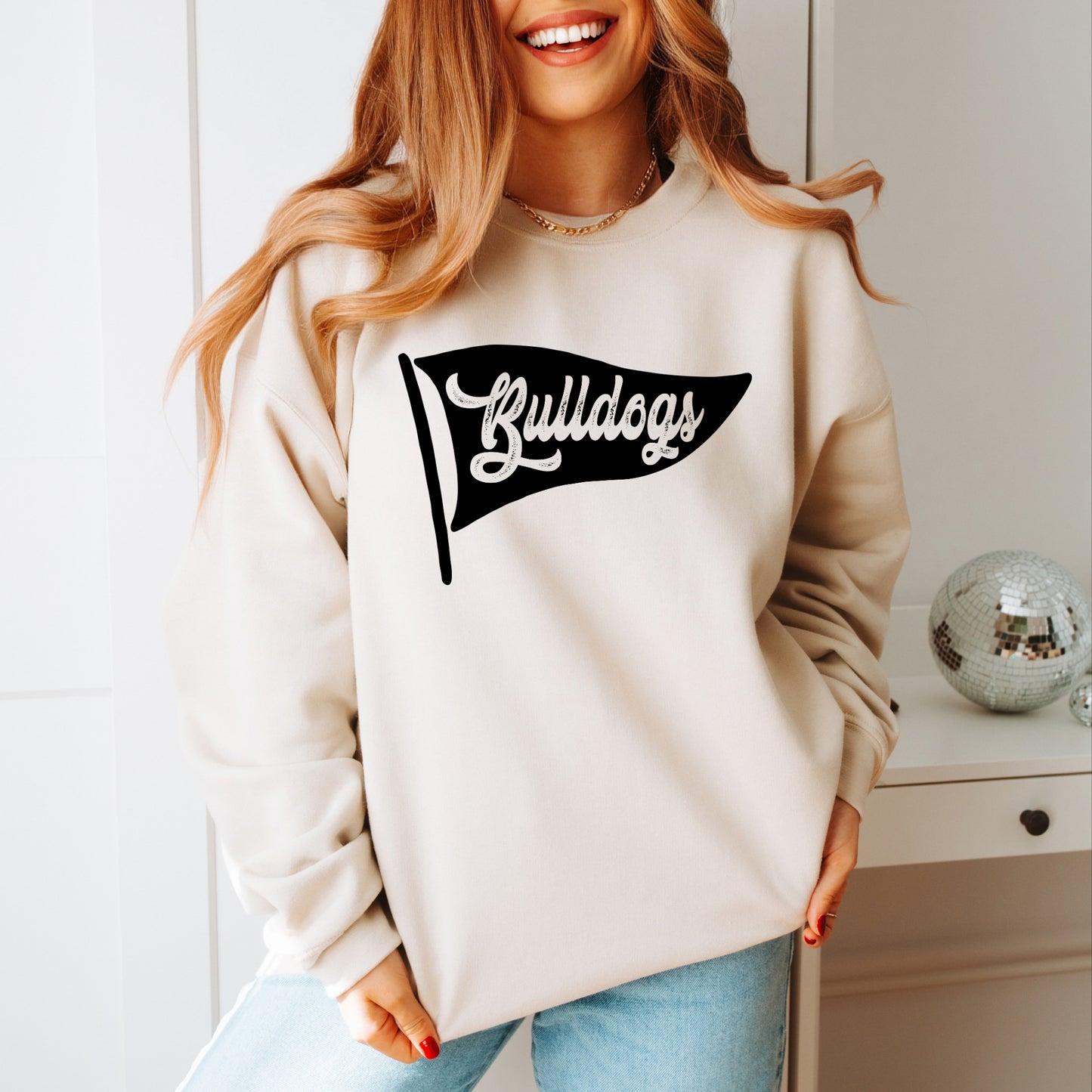 Bulldog Sweatshirt Pennant Flag