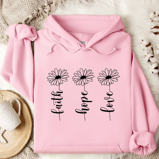 Faith Hope Love Religious bible Verse Hoodie