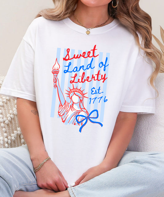 Sweet Land of Liberty Statue of Liberty T-Shirt | Patriotic Comfort Colors Tee
