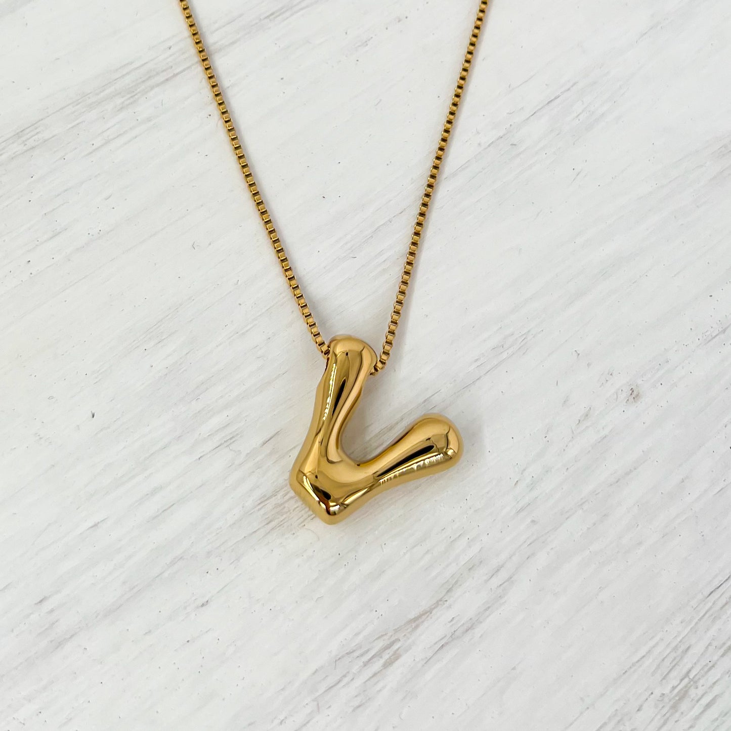 18k Gold Coated Bubble Letter Necklaces