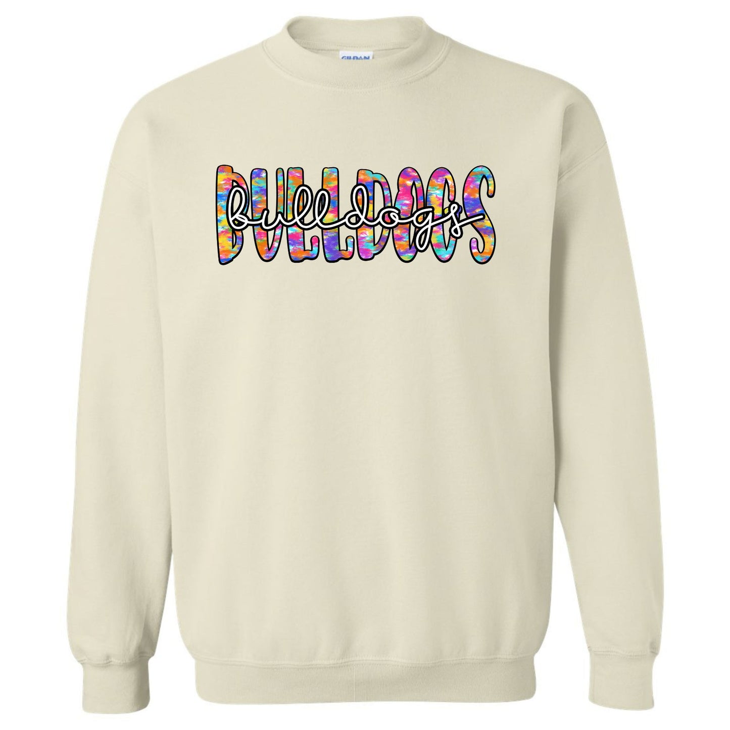 Bulldog Sweatshirt Tie Dye Style