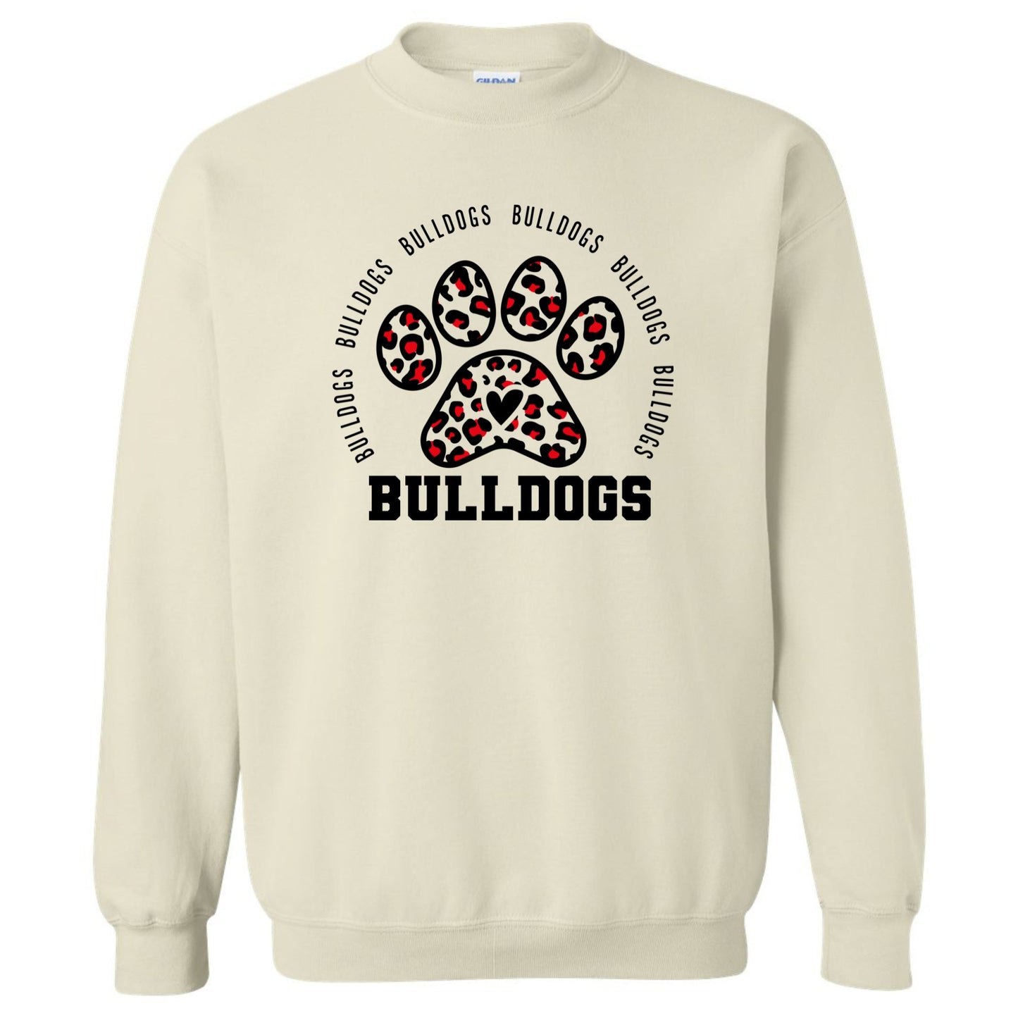 Bulldogs Pawprint Cheetah Print Sweatshirt