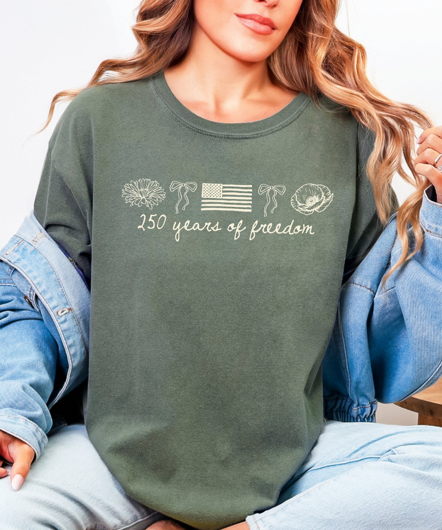 250 Years of Freedom Minimal Patriotic T-Shirt | Vintage Comfort Colors Tee
