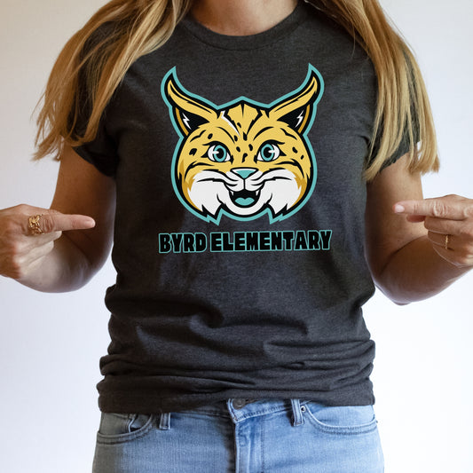 Byrd Elementary Bobcat Face Tshirt