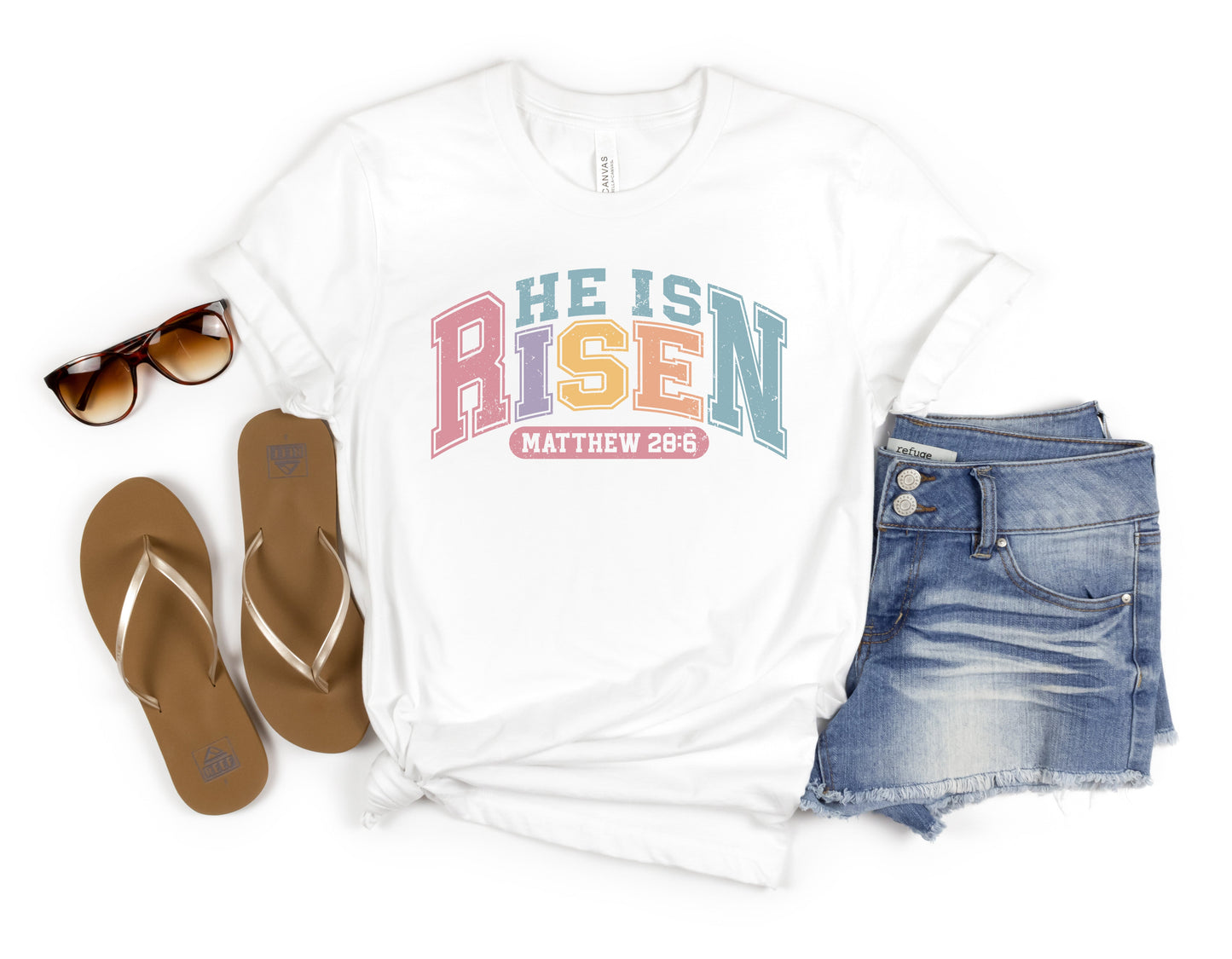 He is Risen Pastel Colored Women's Graphic Tee