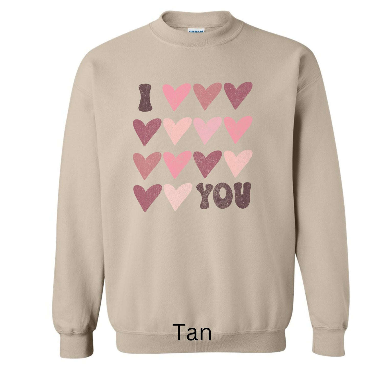 I Love You Hearts Women's Valentine Sweatshirt