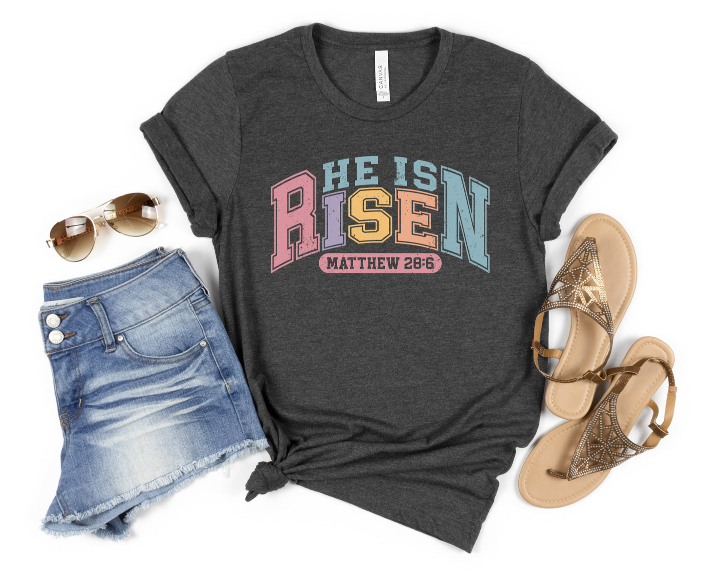 He is Risen Pastel Colored Women's Graphic Tee