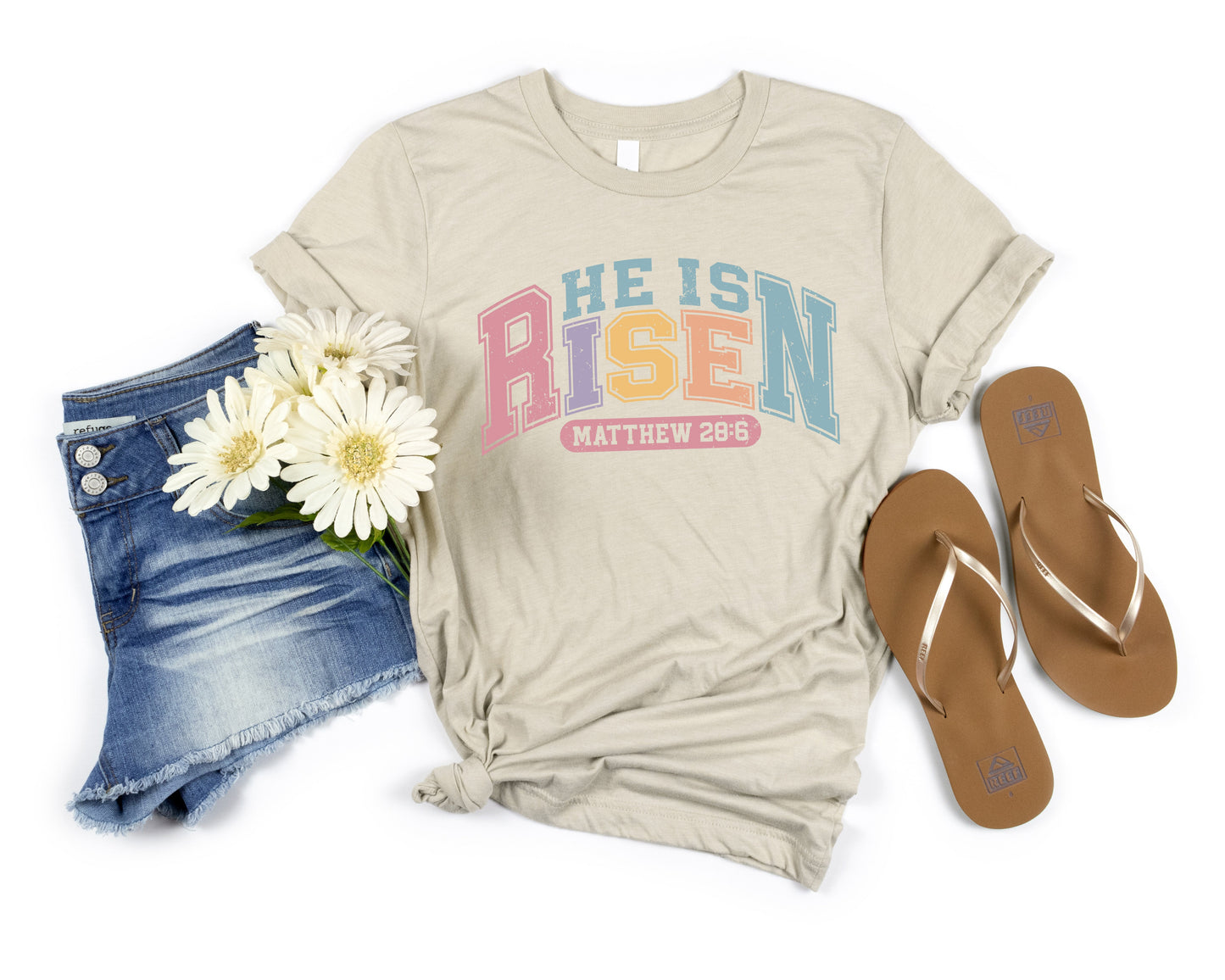 He is Risen Pastel Colored Women's Graphic Tee