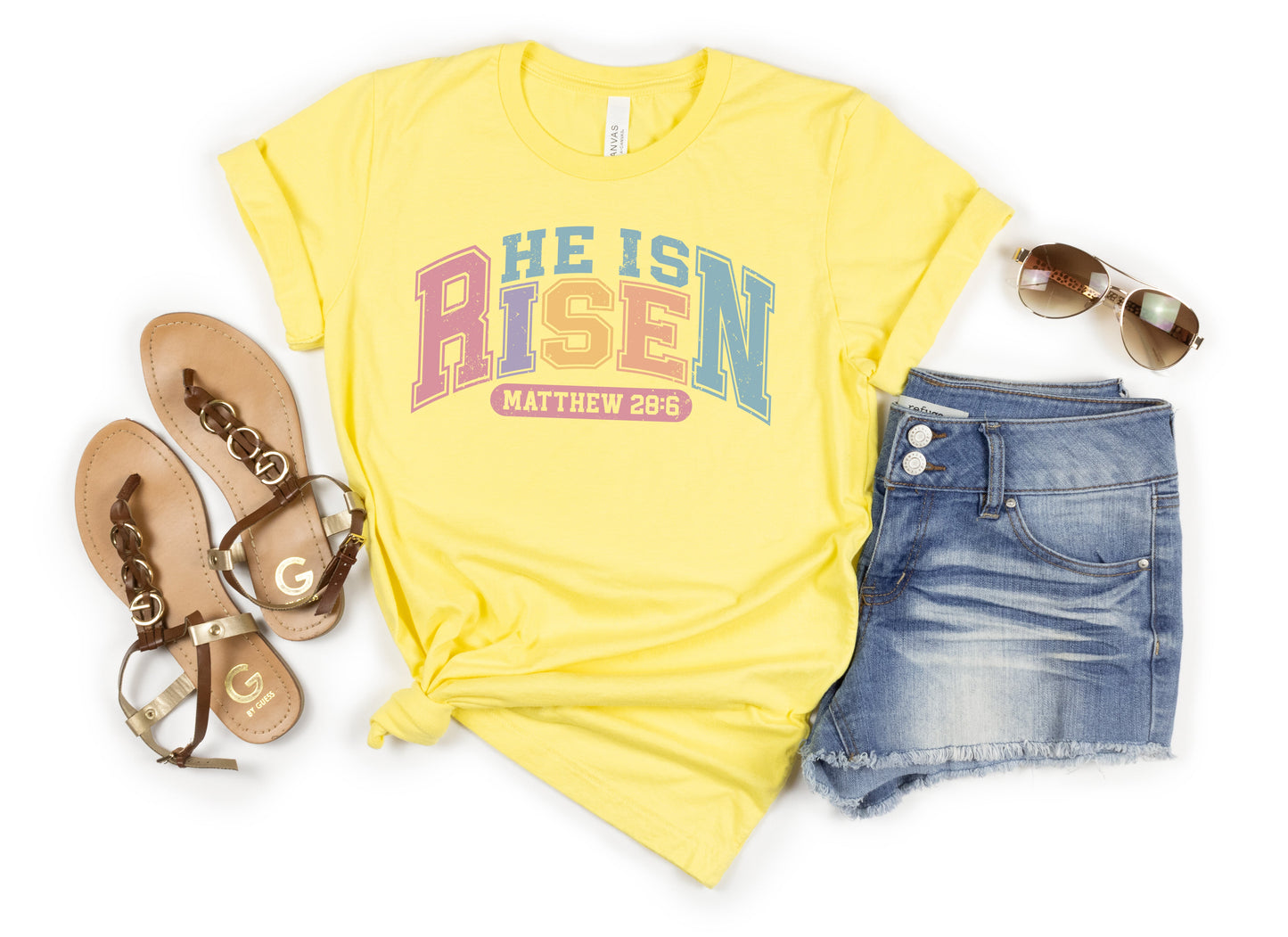 He is Risen Pastel Colored Women's Graphic Tee