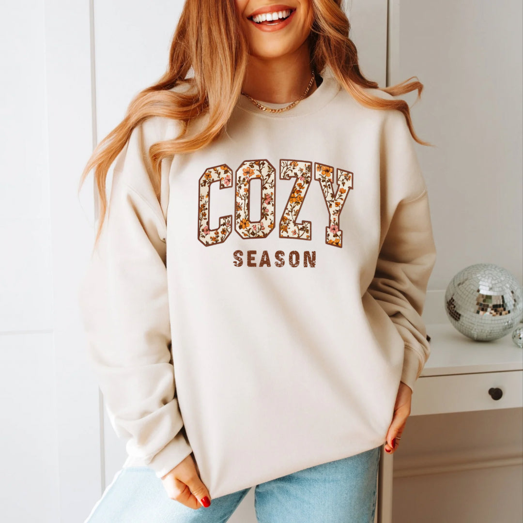Cozy season floral sweatshirt