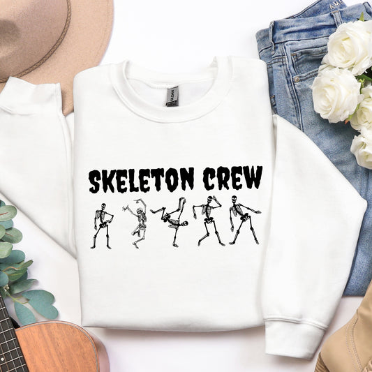 Skeleton Crew Halloween Sweatshirt –Dancing Skeletons