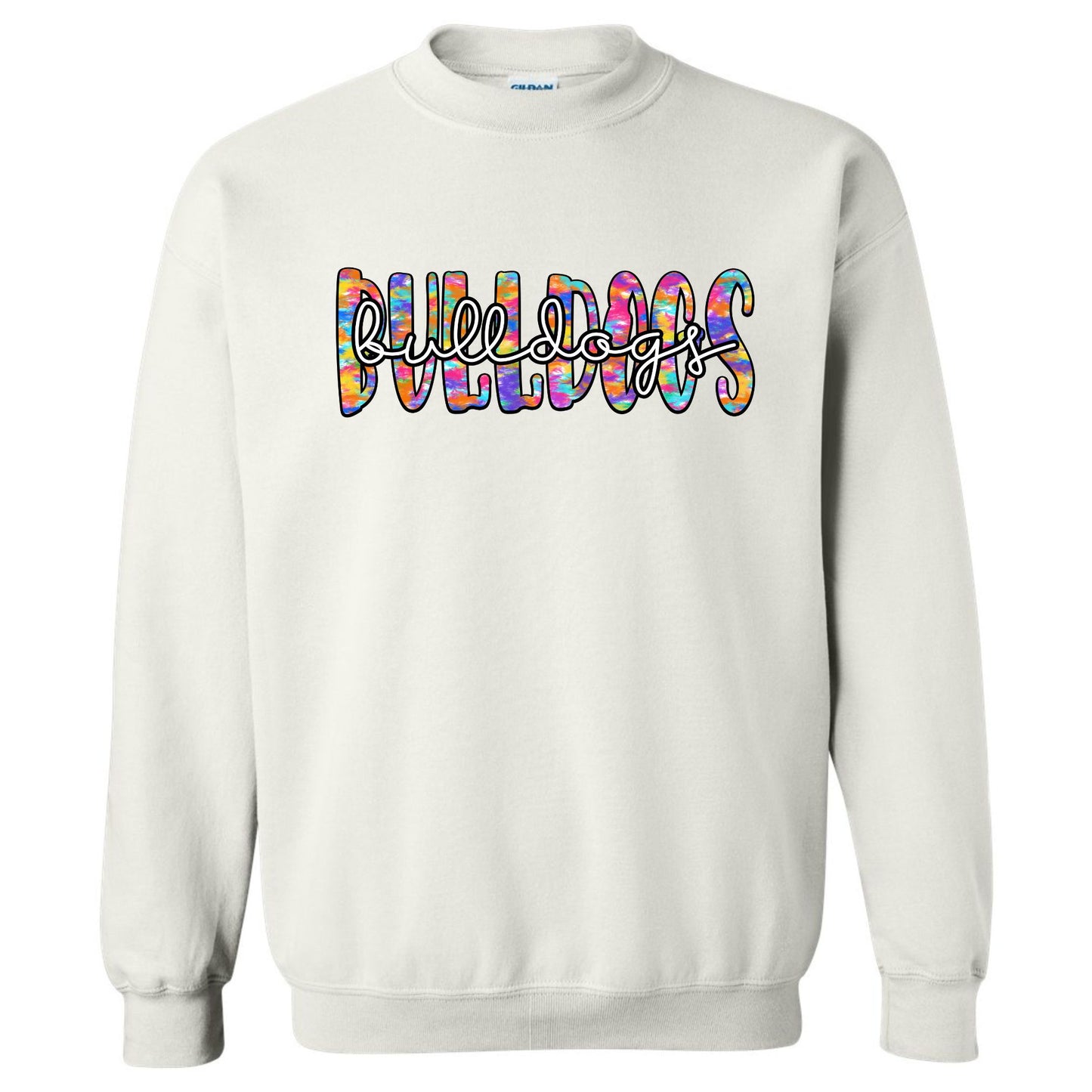 Bulldog Sweatshirt Tie Dye Style