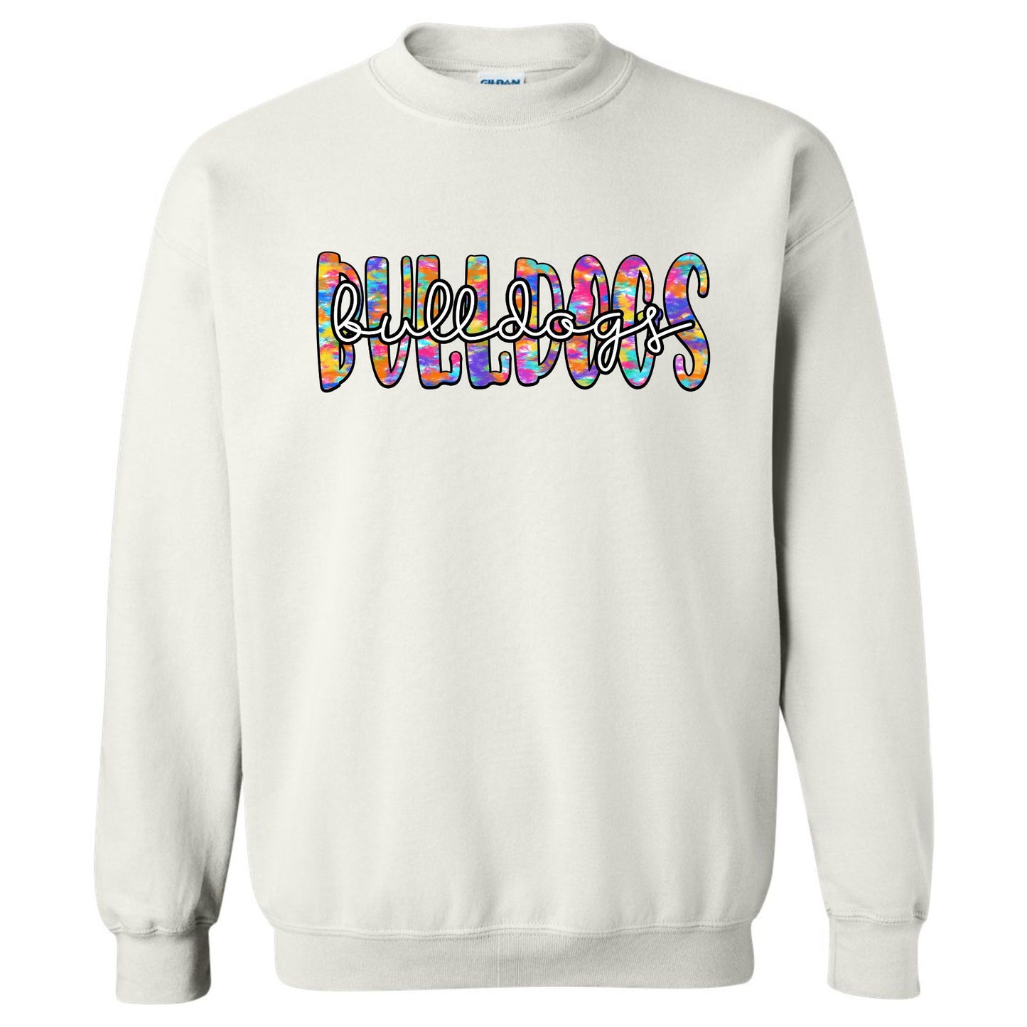 Bulldogs Tie Die Print Sweatshirt