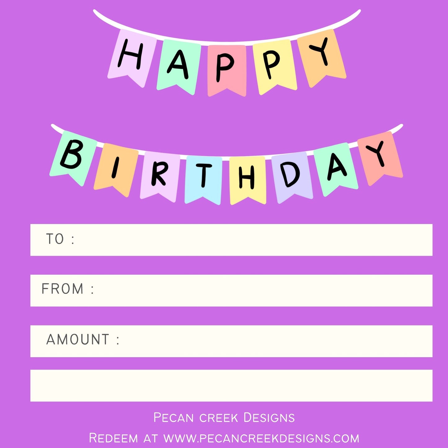 Pecan Creek Designs Gift Card