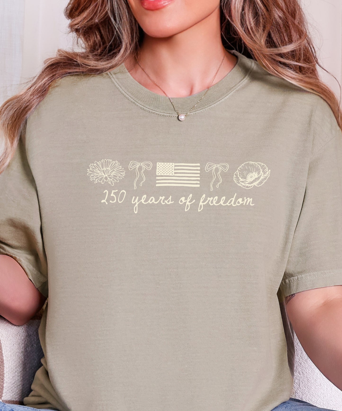 250 Years of Freedom Minimal Patriotic T-Shirt | Vintage Comfort Colors Tee