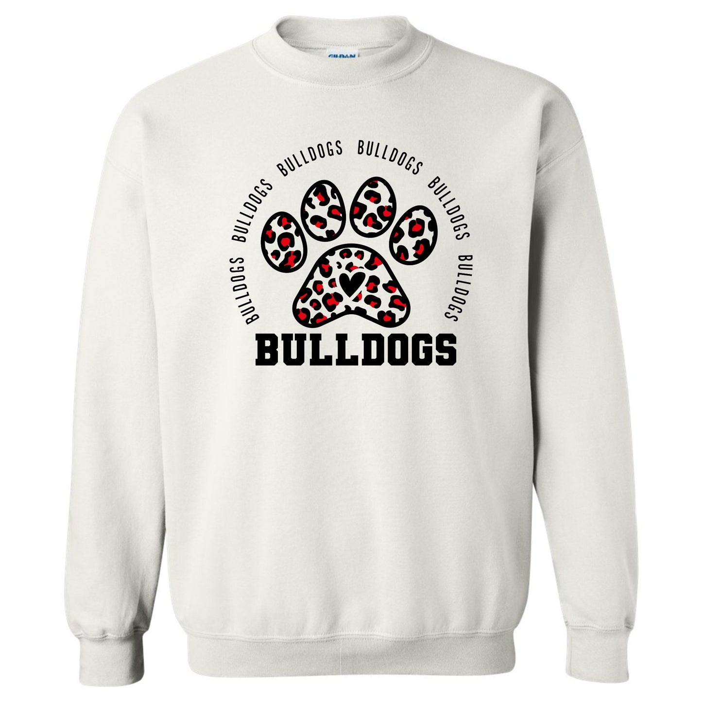 Bulldogs Pawprint Cheetah Print Sweatshirt