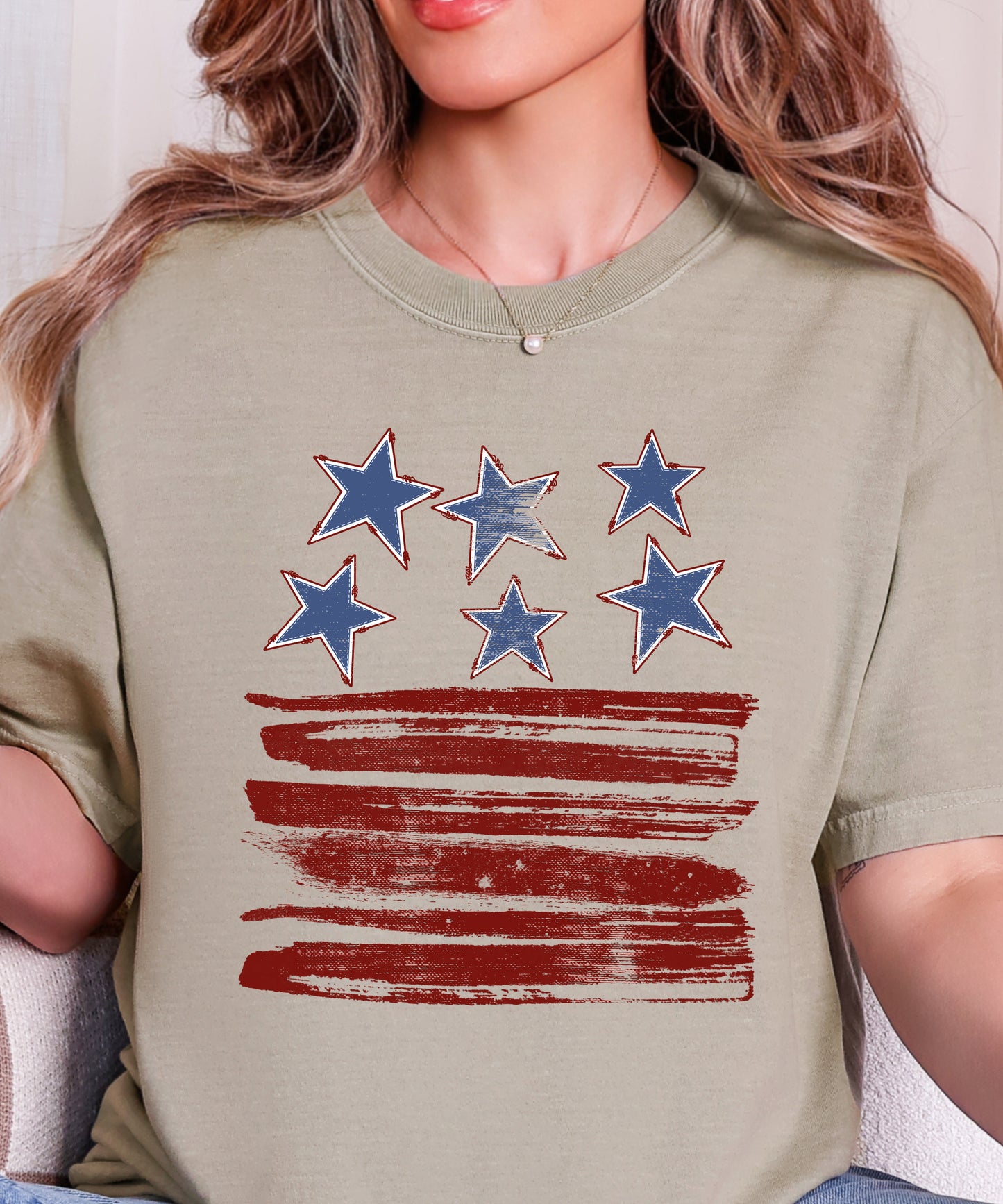 Vintage American Flag T-Shirt | Distressed Stars & Stripes Comfort Colors Tee