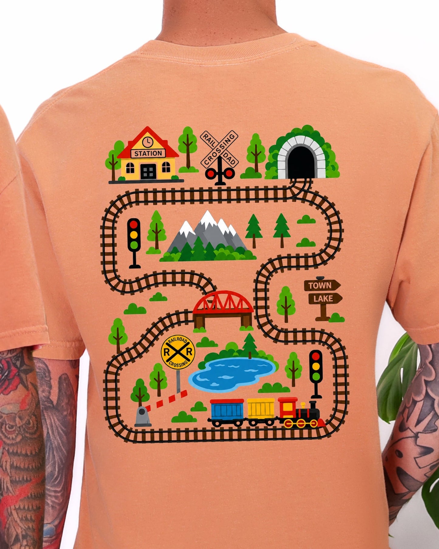 Tired Dads Club Train Shirt, Play Mat Tshirt for Dad, Interactive Tee, Fun Dad Gift, Train Engineer Shirt, Sensory Play Tee