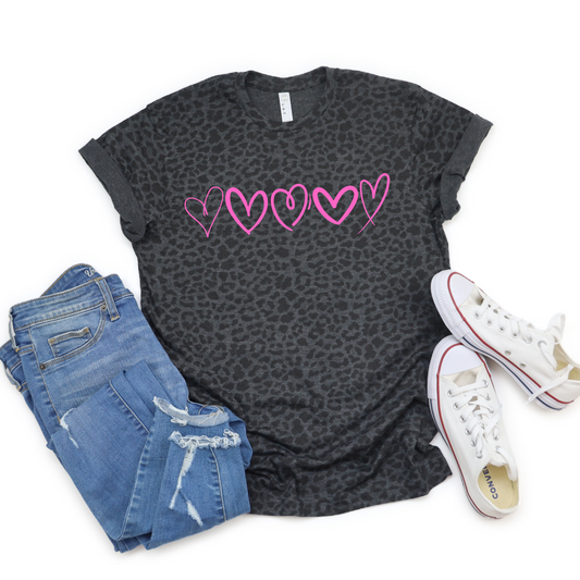 Pink Heart Valentine Puff Women's Graphic Tee