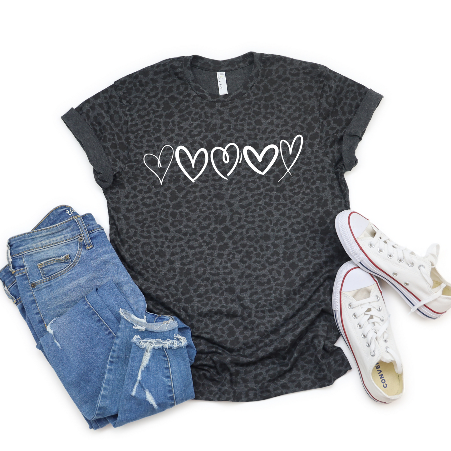 White Heart Valentine Puff Women's Graphic Tee