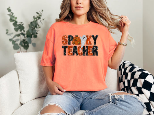 Comfort Colors Spooky Teacher Halloween Fall Shirt