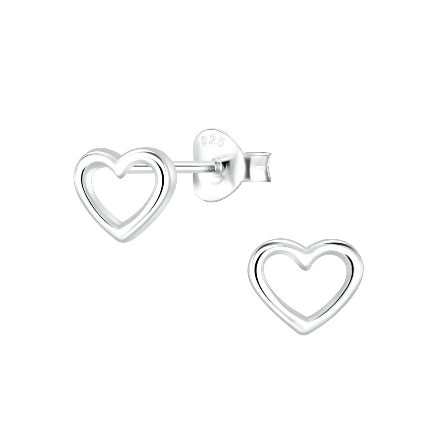 a pair of heart shaped earrings on a white background