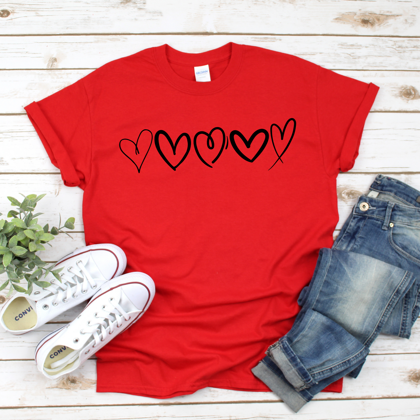 Black Heart Valentine Puff Women's Graphic Tee