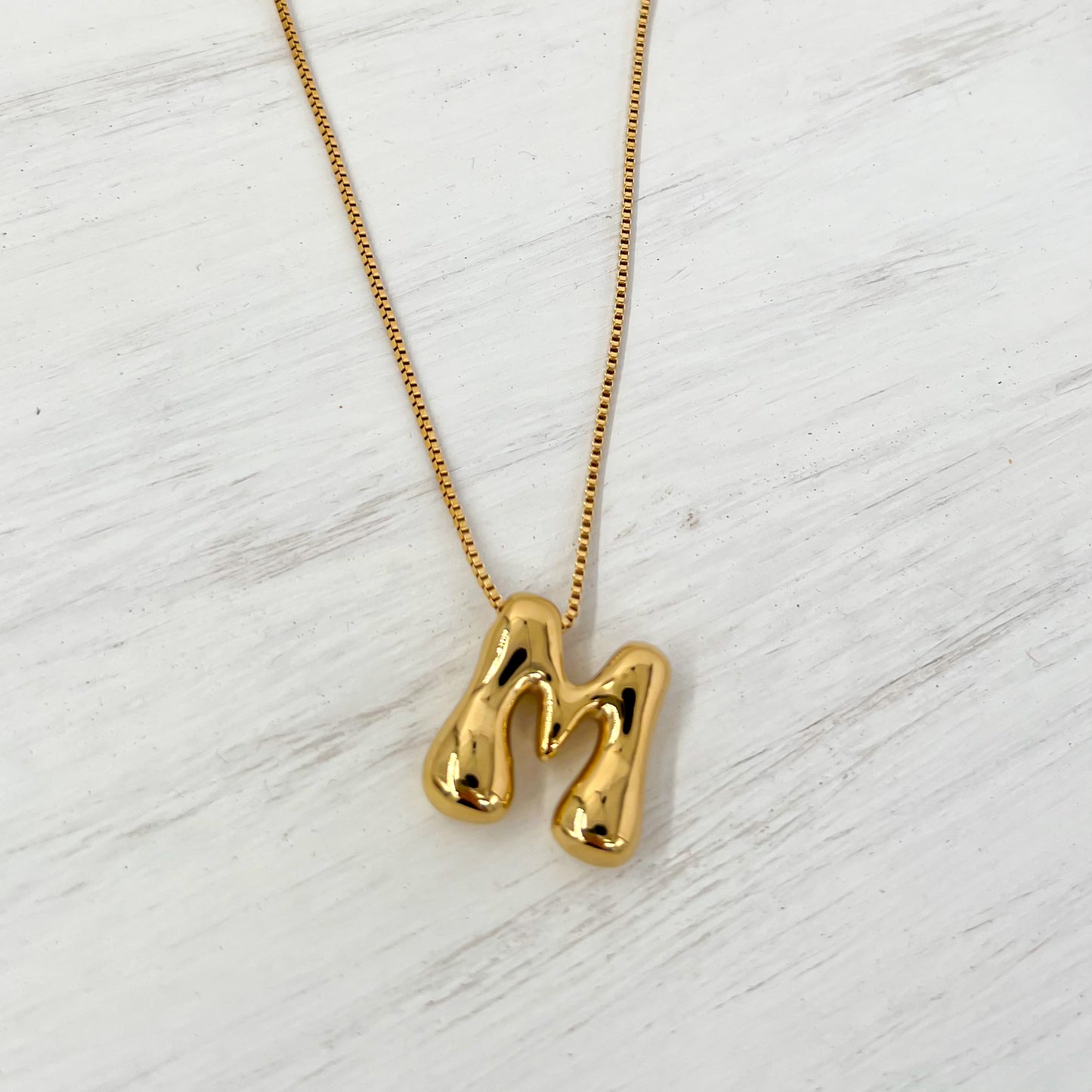 18k Gold Coated Bubble Letter Necklaces