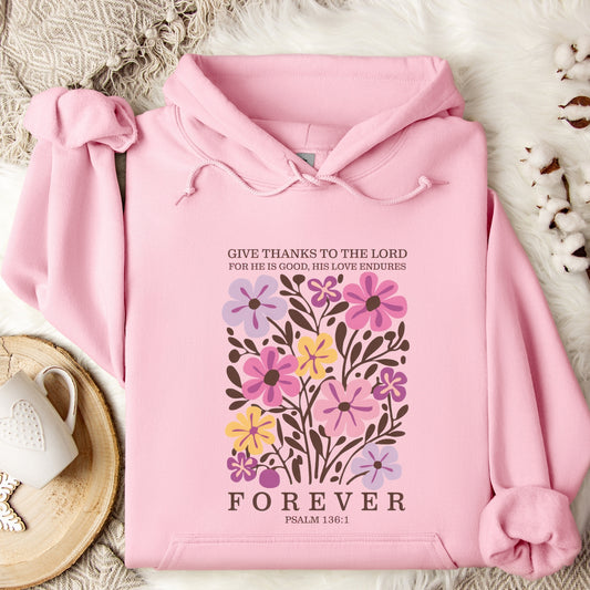 Give Thanks to the Lord Religious bible Verse Hoodie