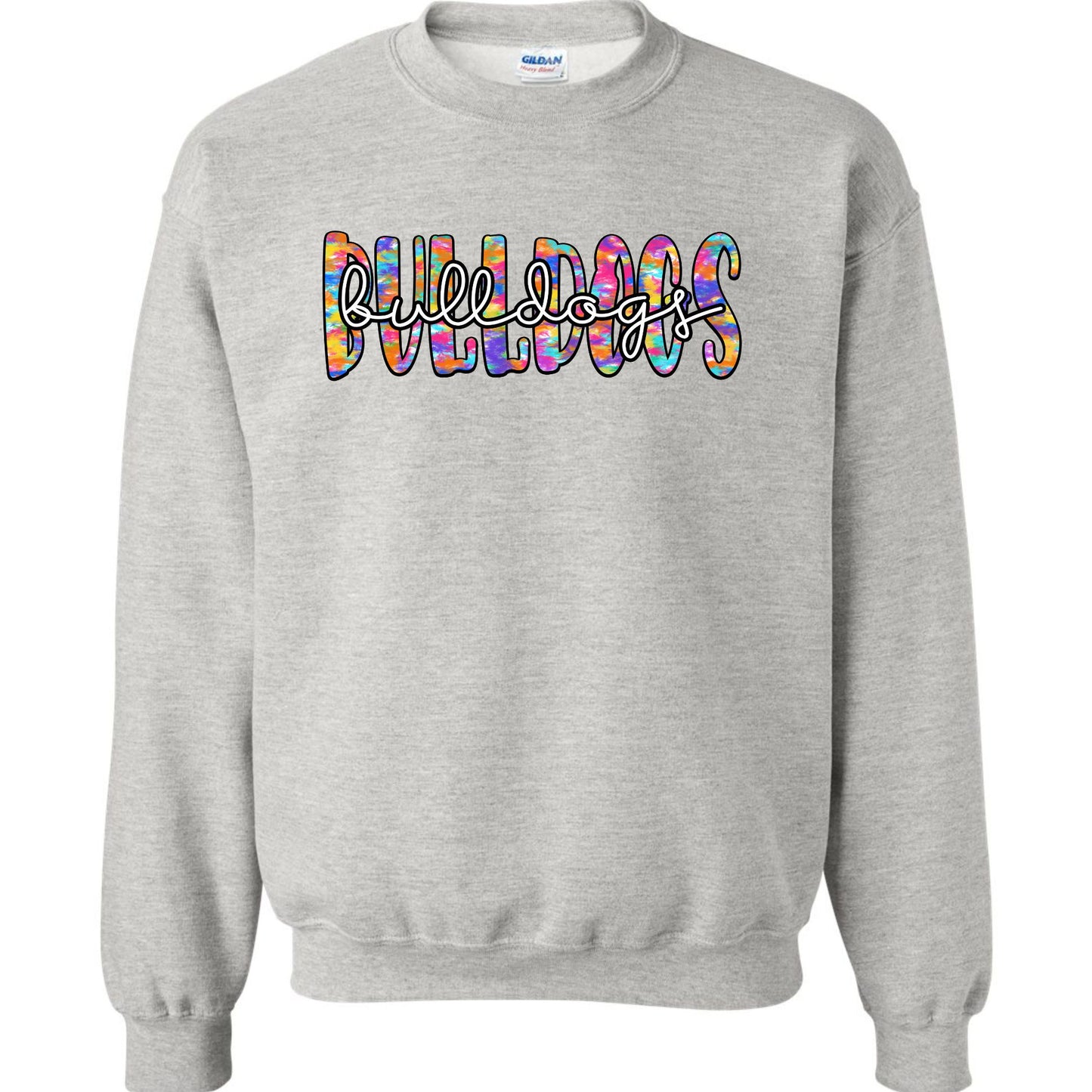 Bulldogs Tie Die Print Sweatshirt