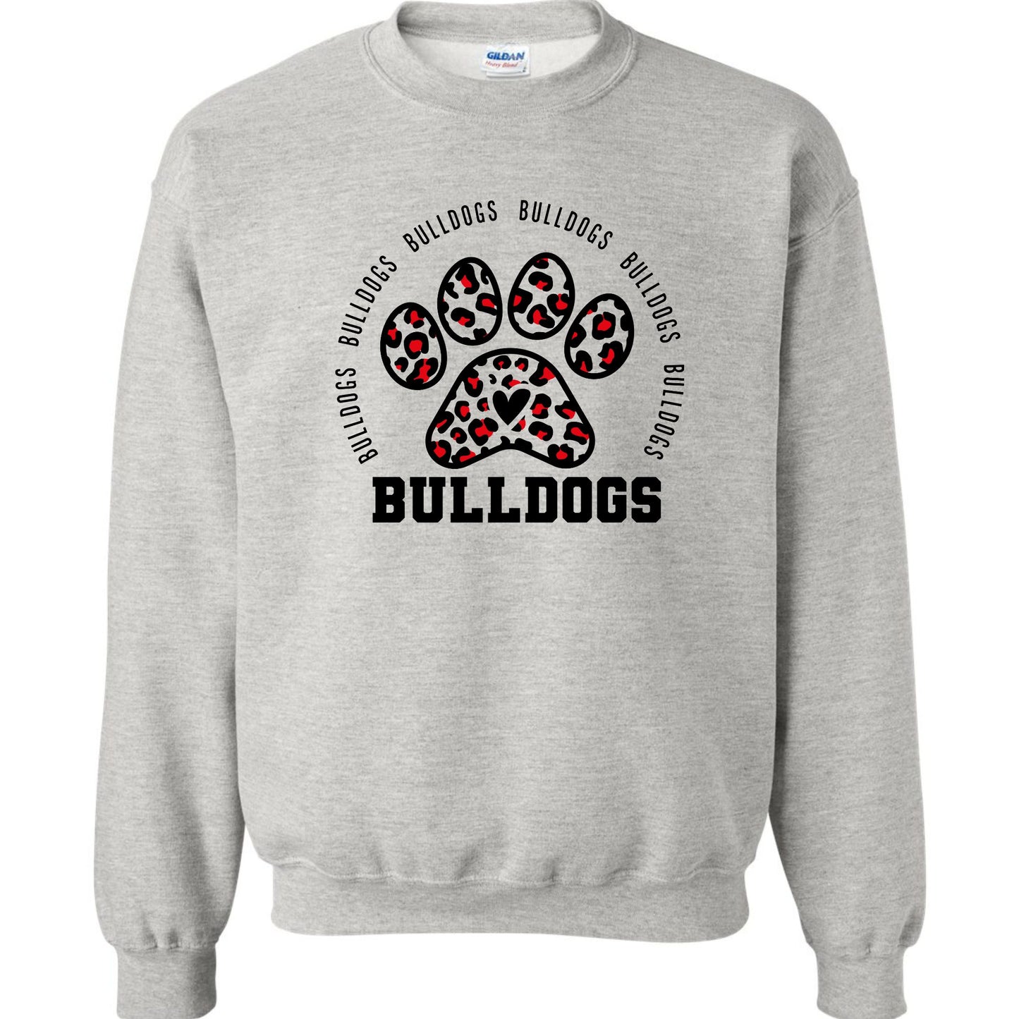 Bulldogs Pawprint Cheetah Print Sweatshirt