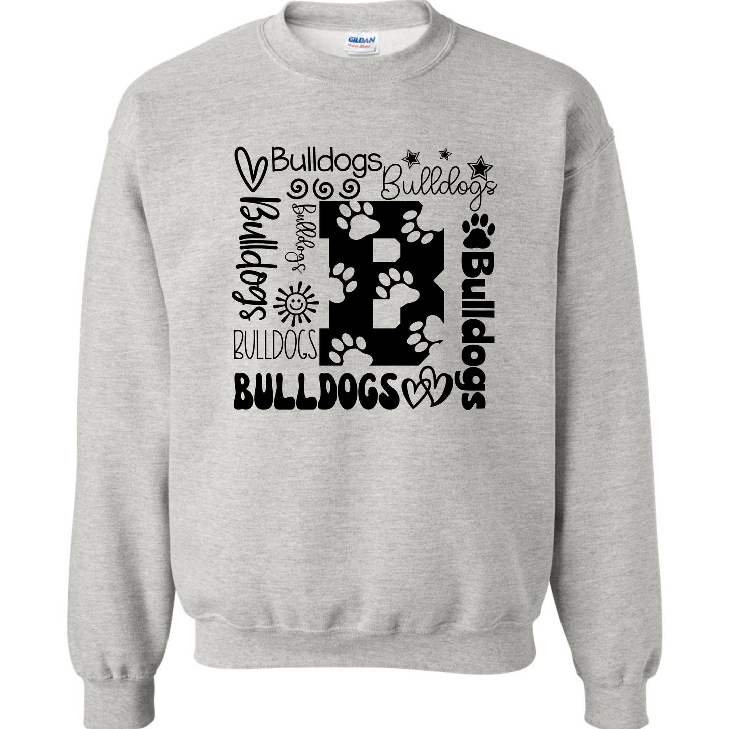 Bulldogs Square Design Pawprint B Sweatshirt