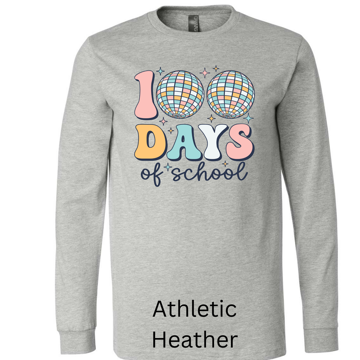 100 Days of School Long Sleeve Bella Shirt