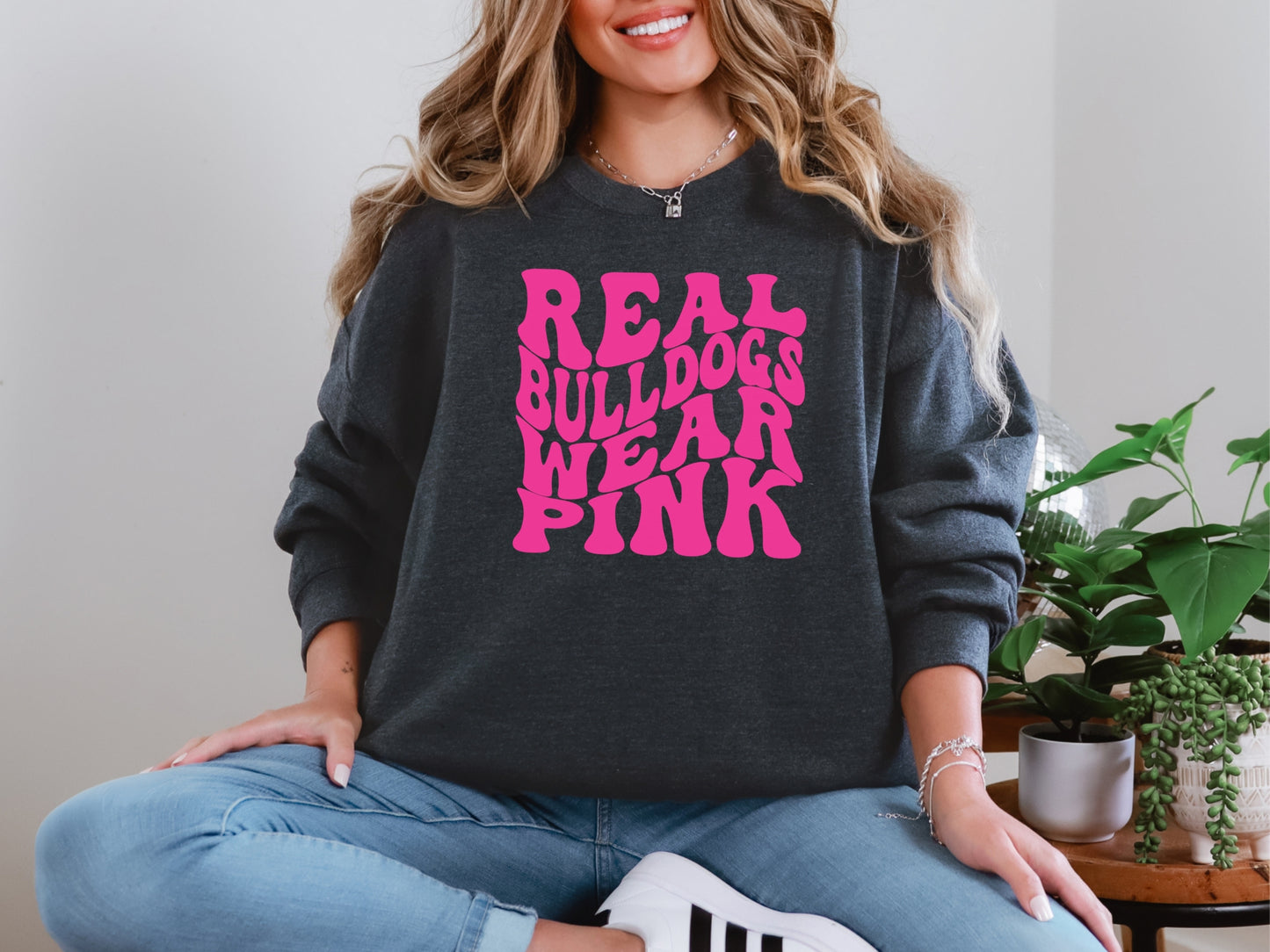 Real Bulldogs Wear Pink Sweatshirt