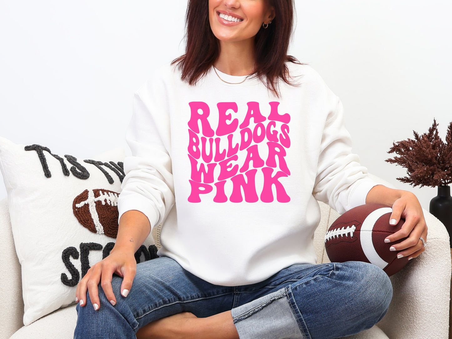 Real Bulldogs Wear Pink Sweatshirt