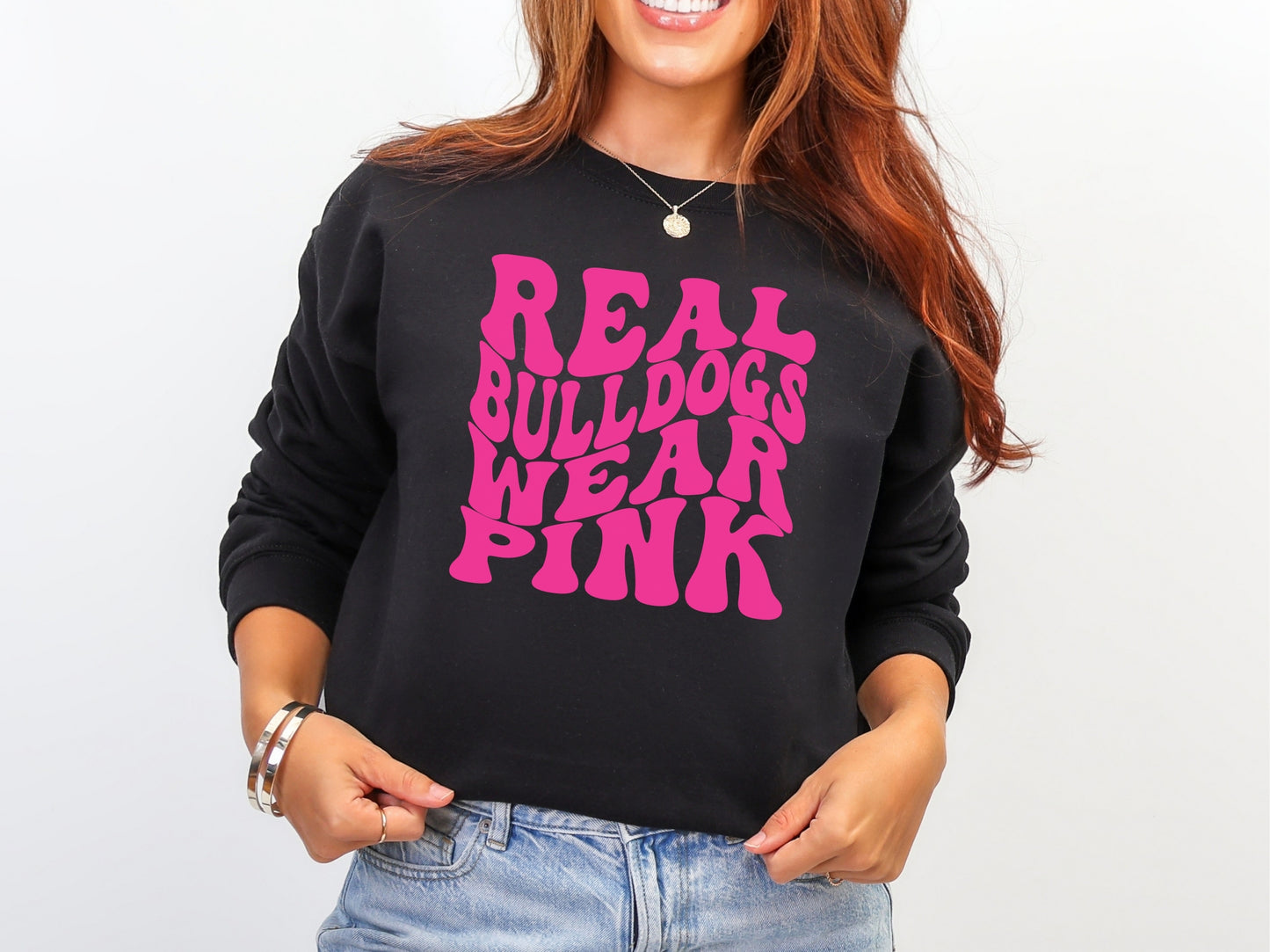 Real Bulldogs Wear Pink Sweatshirt