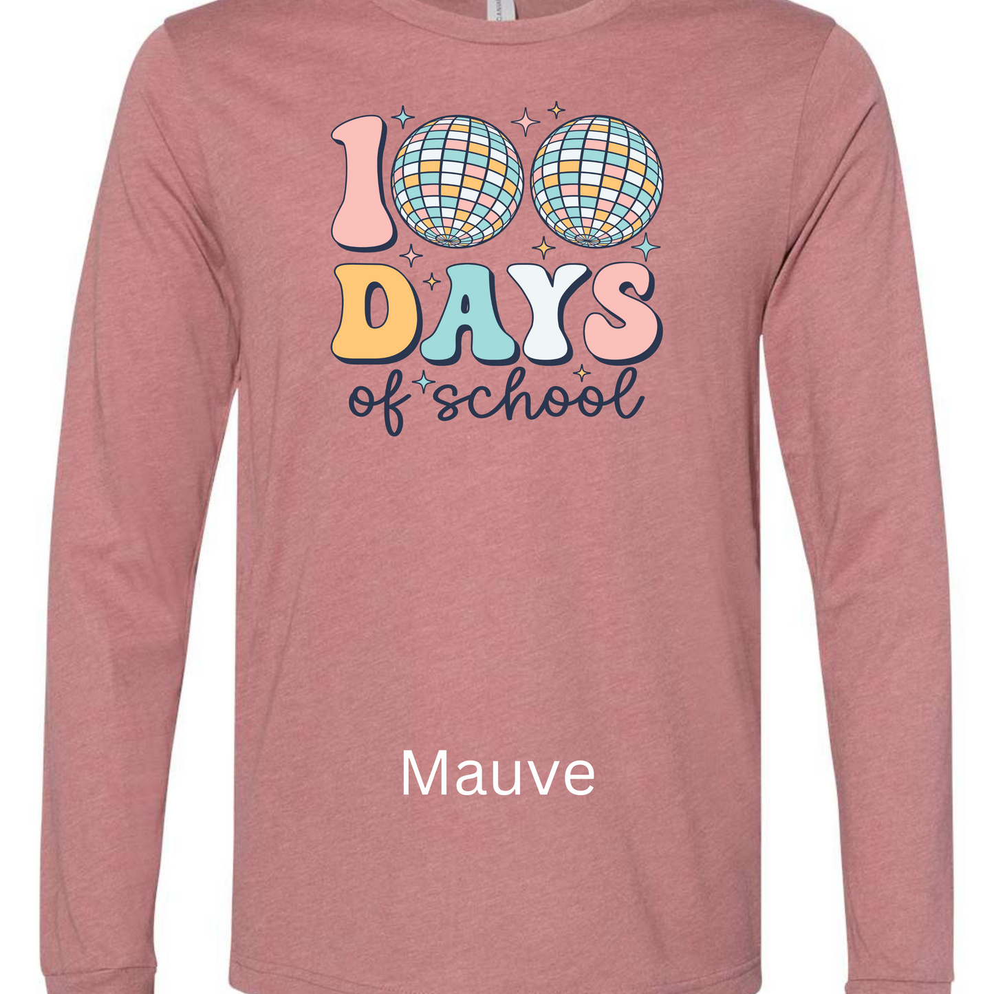 100 Days of School Long Sleeve Bella Shirt