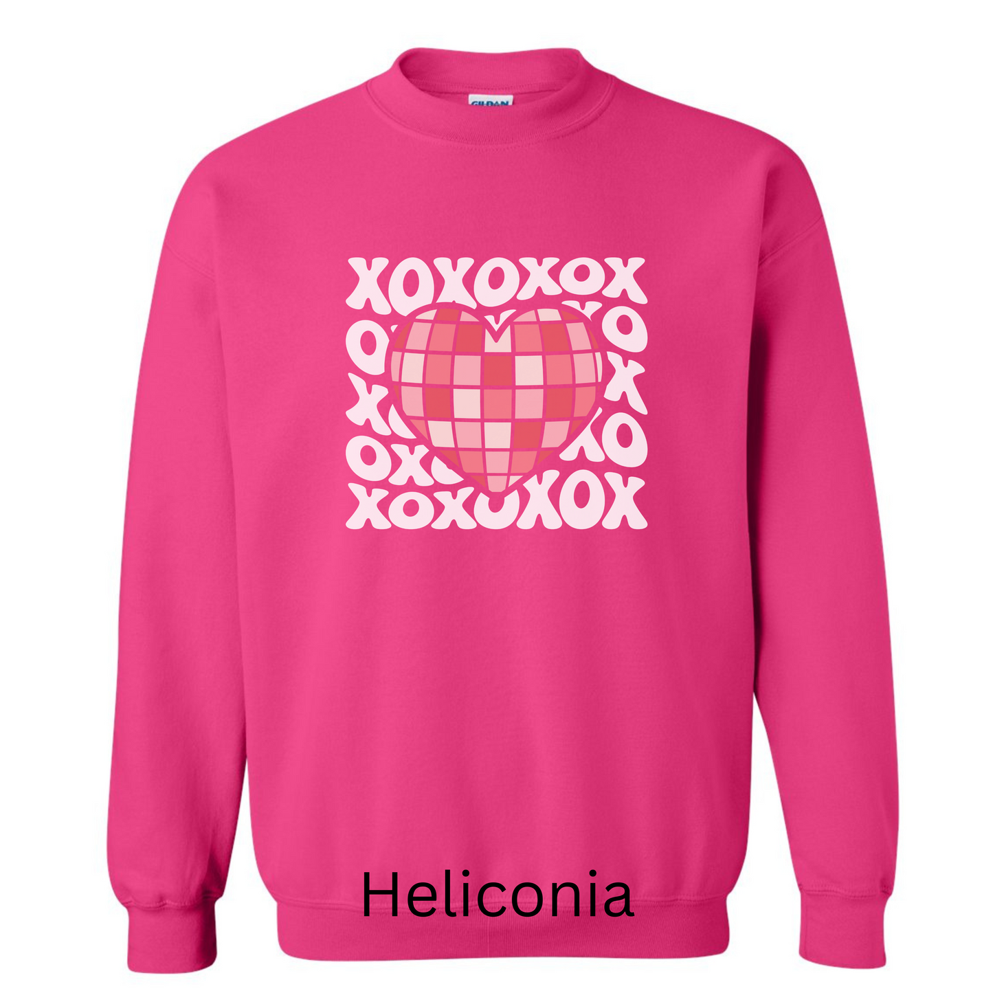 Valentine’s Sweater xoxo w/ disco ball heart