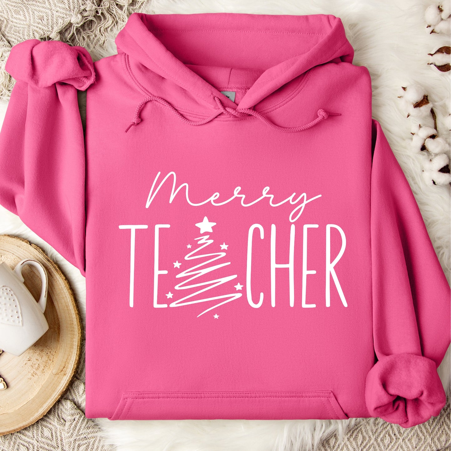 Merry Teacher Hooded sweatshirt