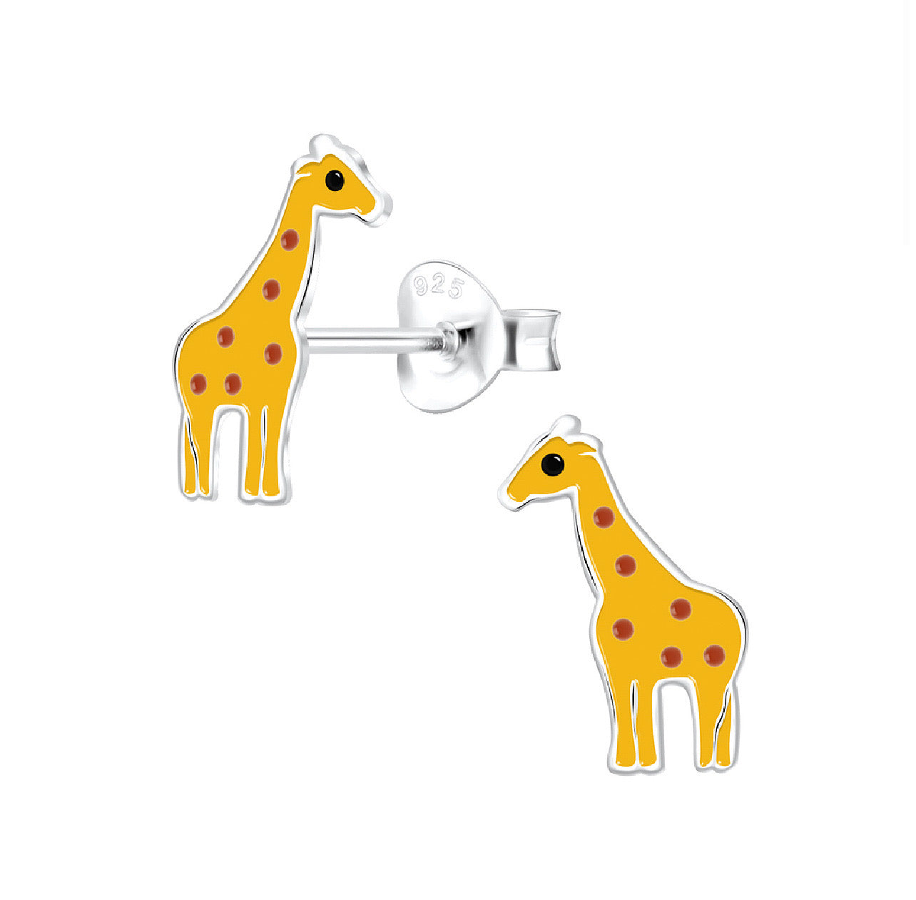 Giraffe Sterling Silver Stud Earrings