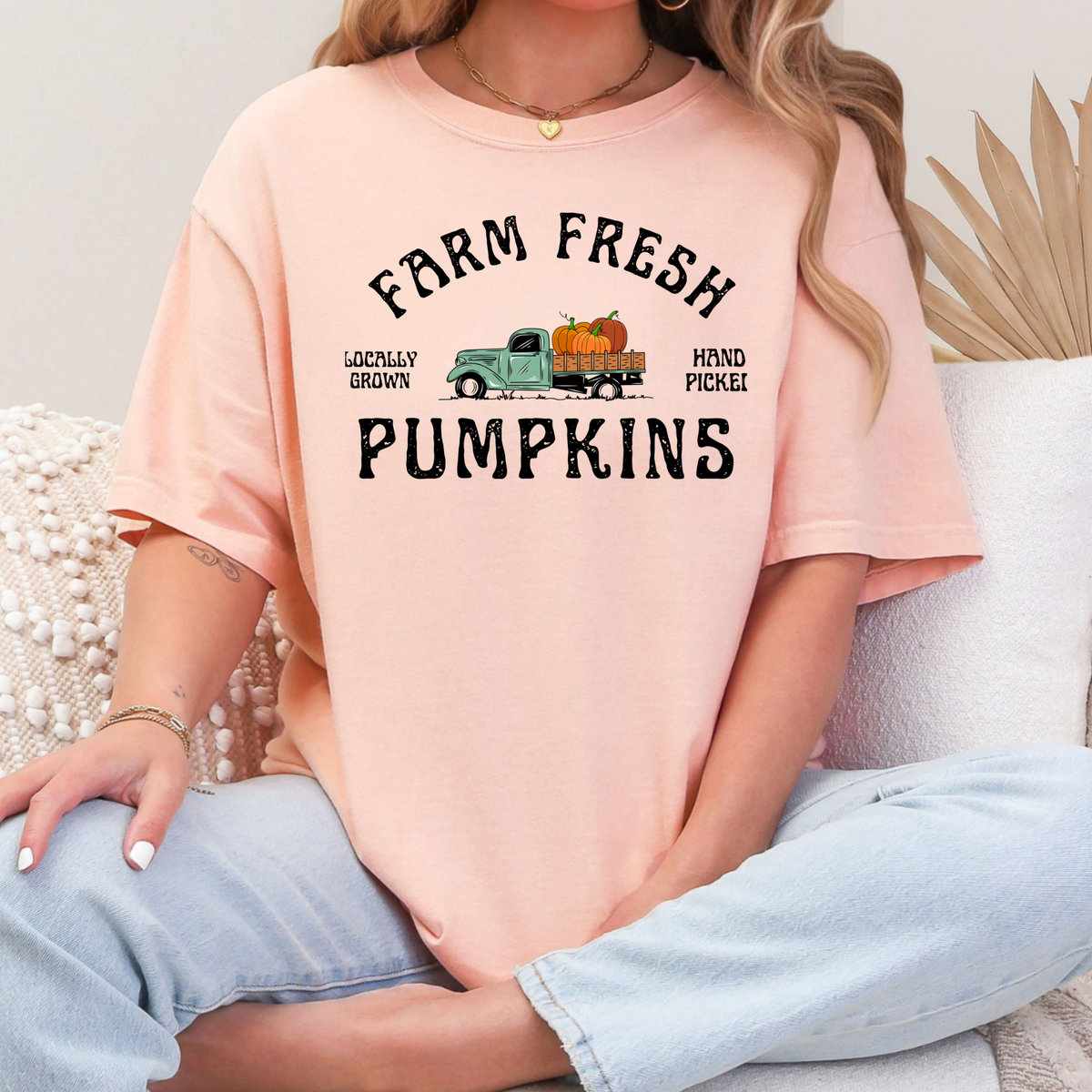Farm Fresh Pumpkins Truck Comfort Colors 1717 T-Shirt