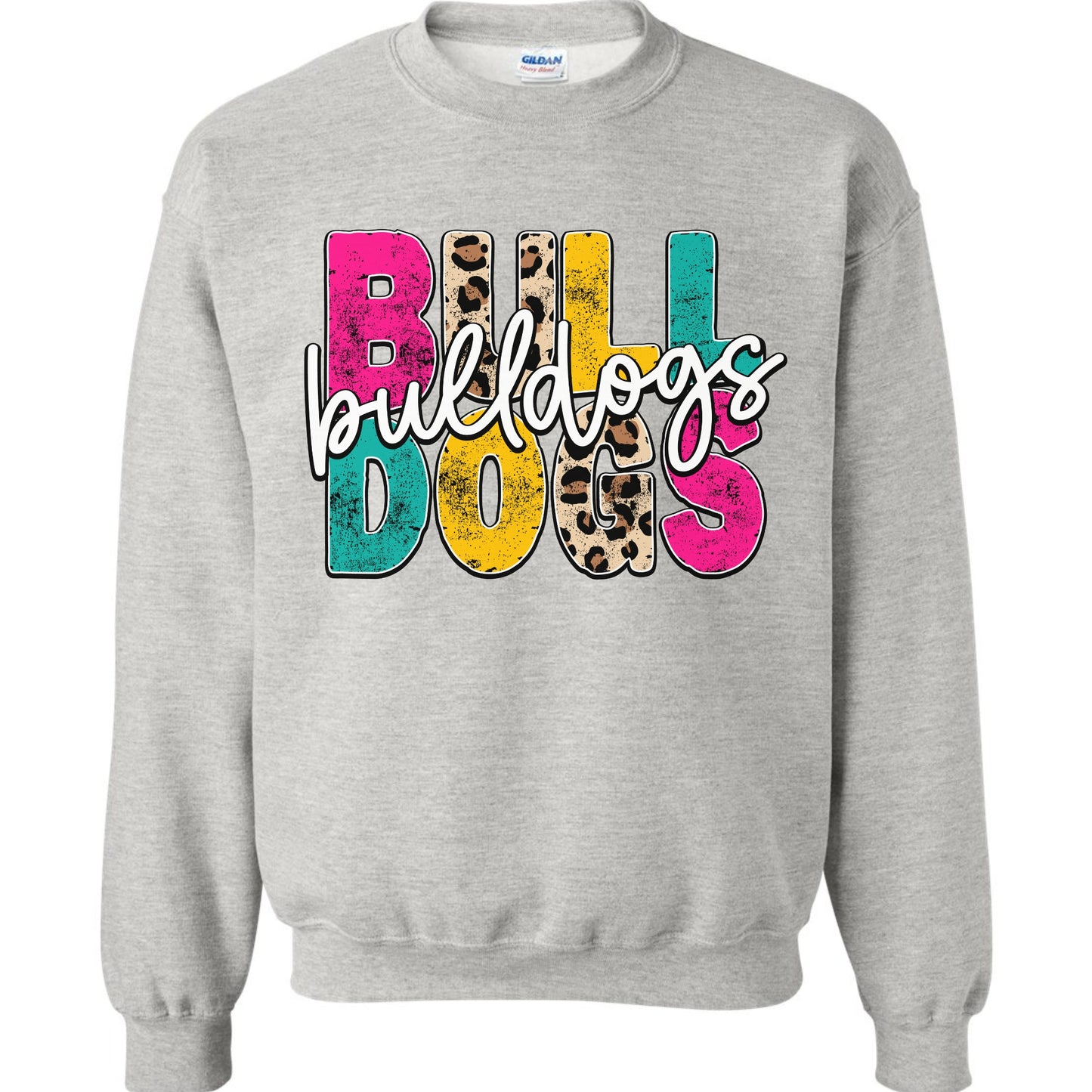 Bulldog Sweatshirt Colorful Bulldogs with leopard print