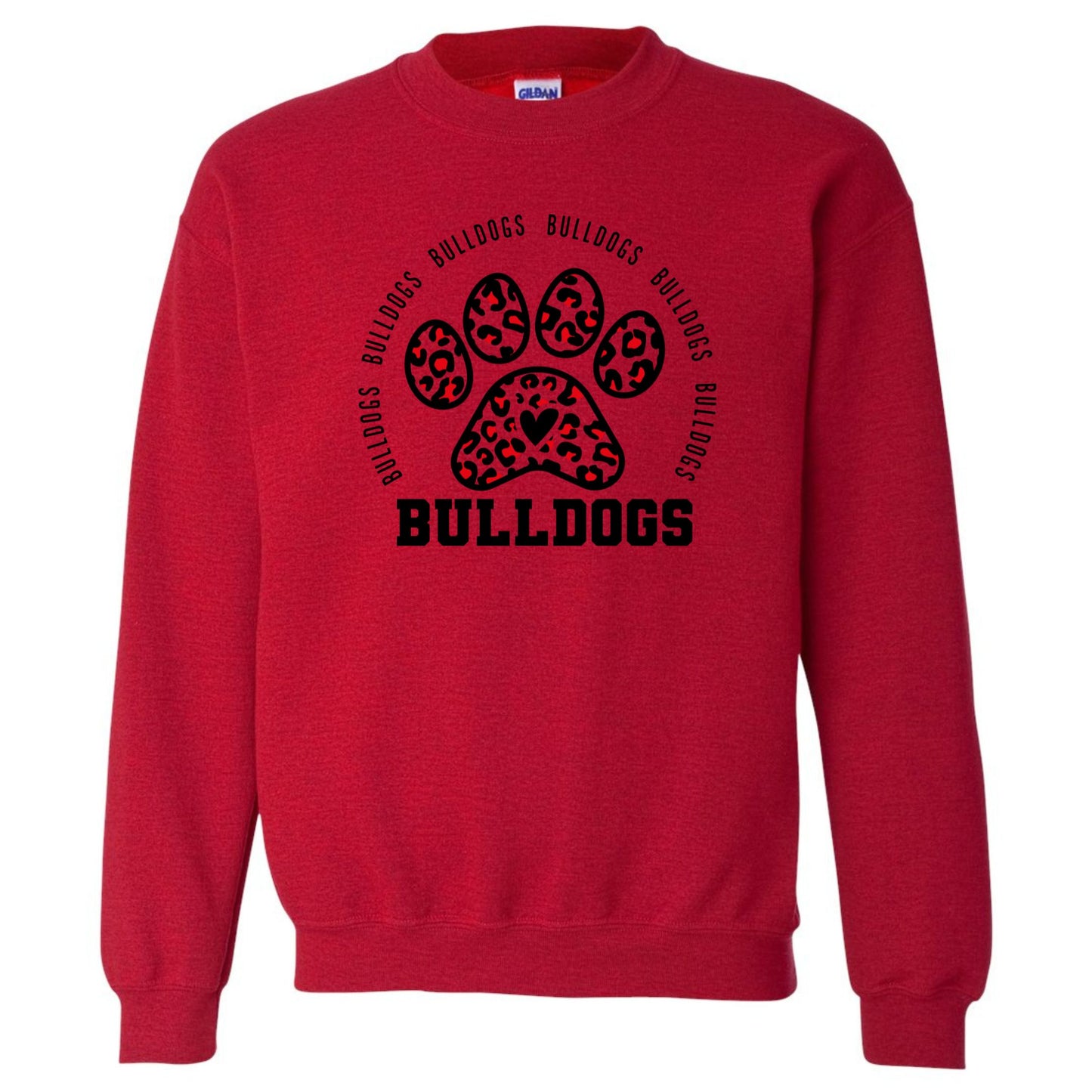 Bulldogs Pawprint Cheetah Print Sweatshirt