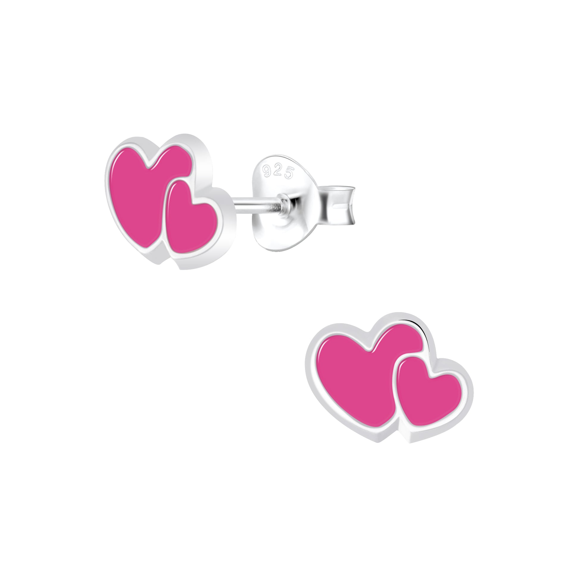 a pair of pink hearts on a white background