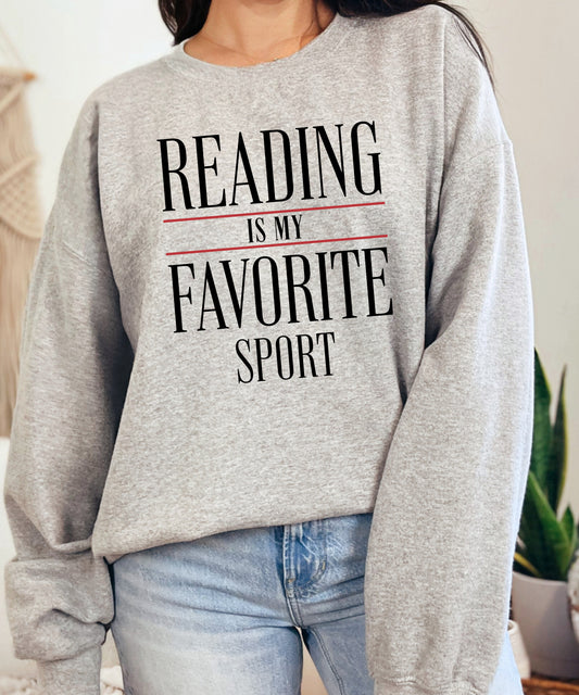 Reading Is My Favorite Sport Sweatshirt | Book Lover Crewneck | Funny Reader Gift Pullover