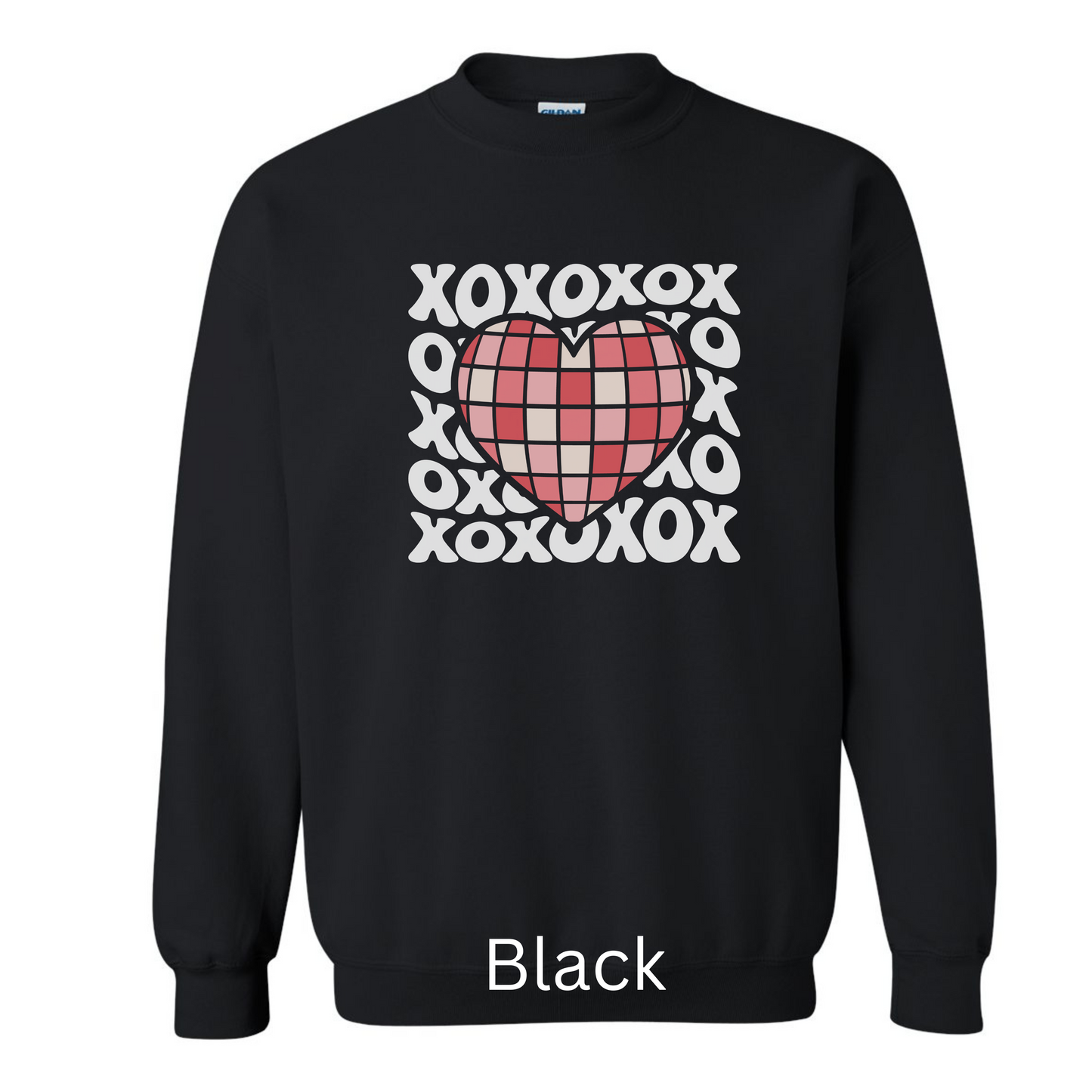 Valentine’s Sweater xoxo w/ disco ball heart