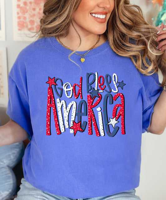 God Bless America Patriotic Tee – Comfort Colors